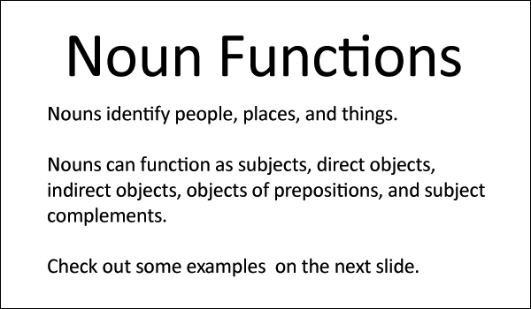 Noun Functions