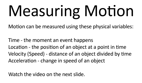 Measuring Motion