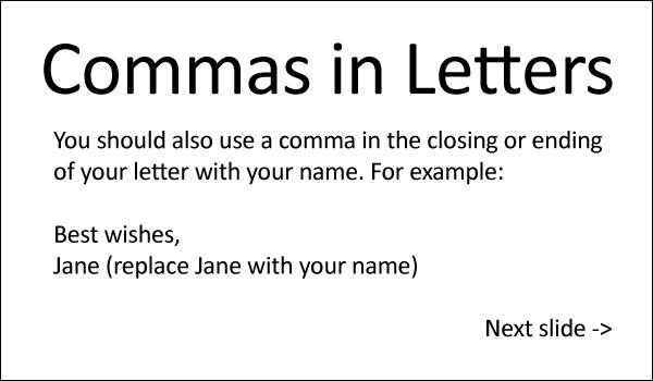 Commas in Letters