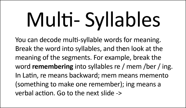 Multi-Syllables